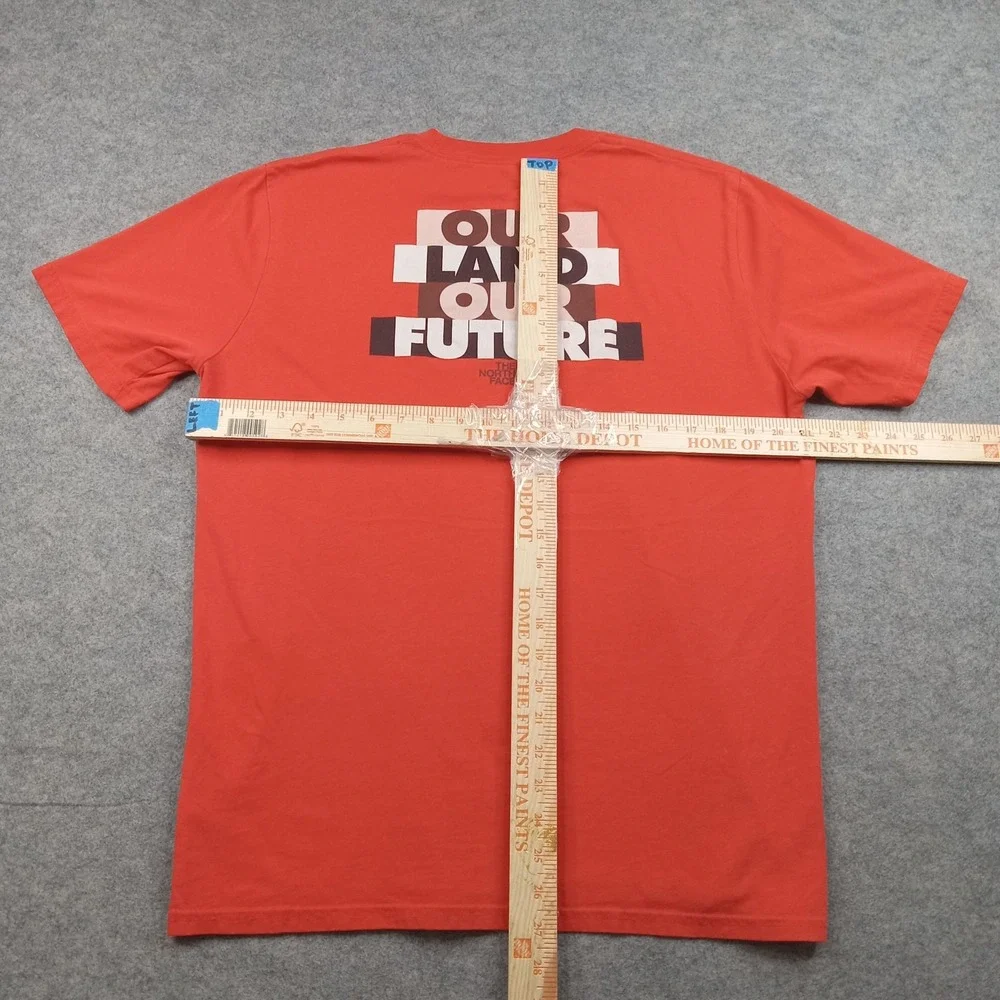 North Face Shirt Mens Large Orange Our Land Our Future‎ Graphic Tee Outdoor